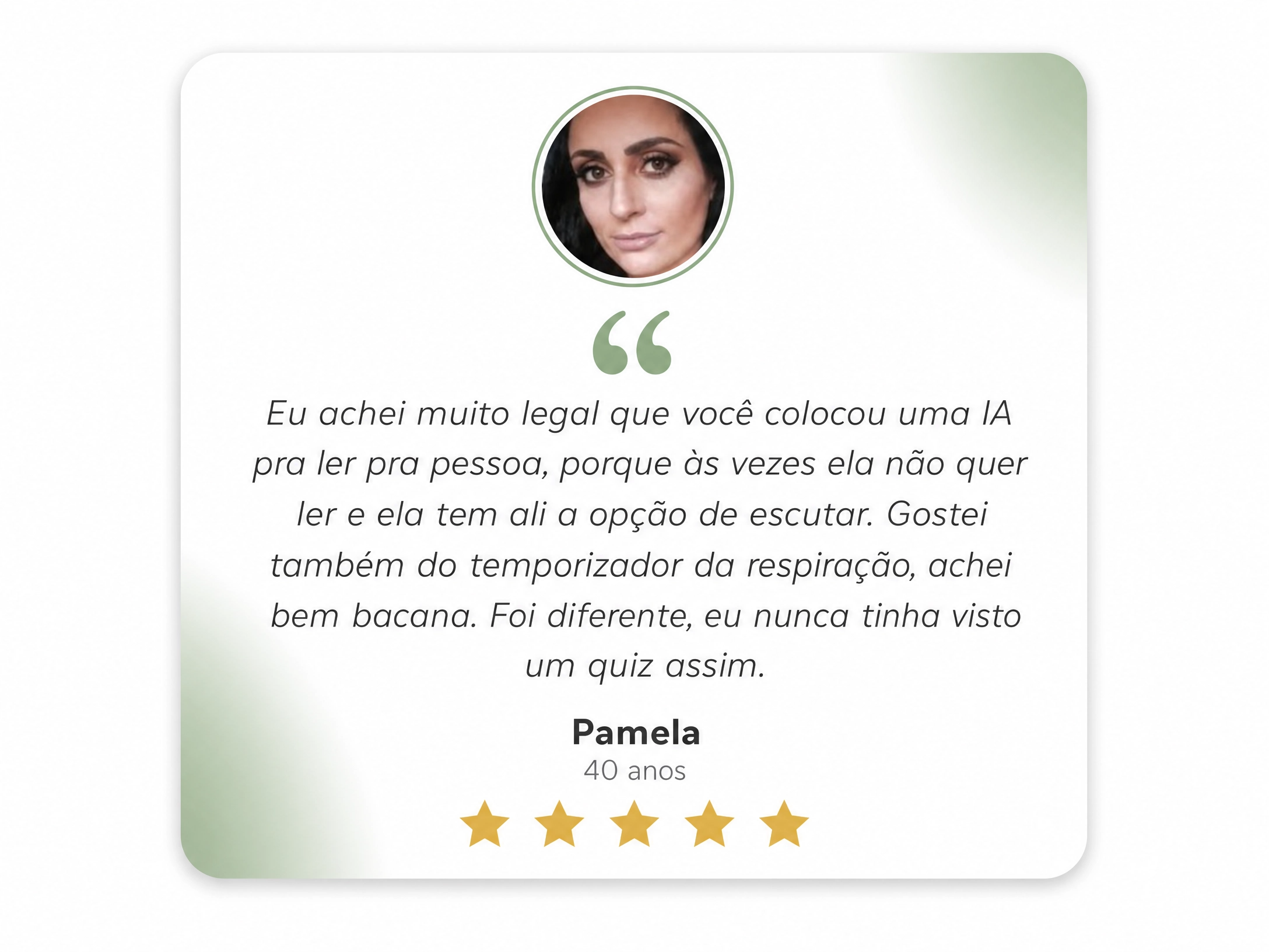 Depoimento Pamela · 40 anos
